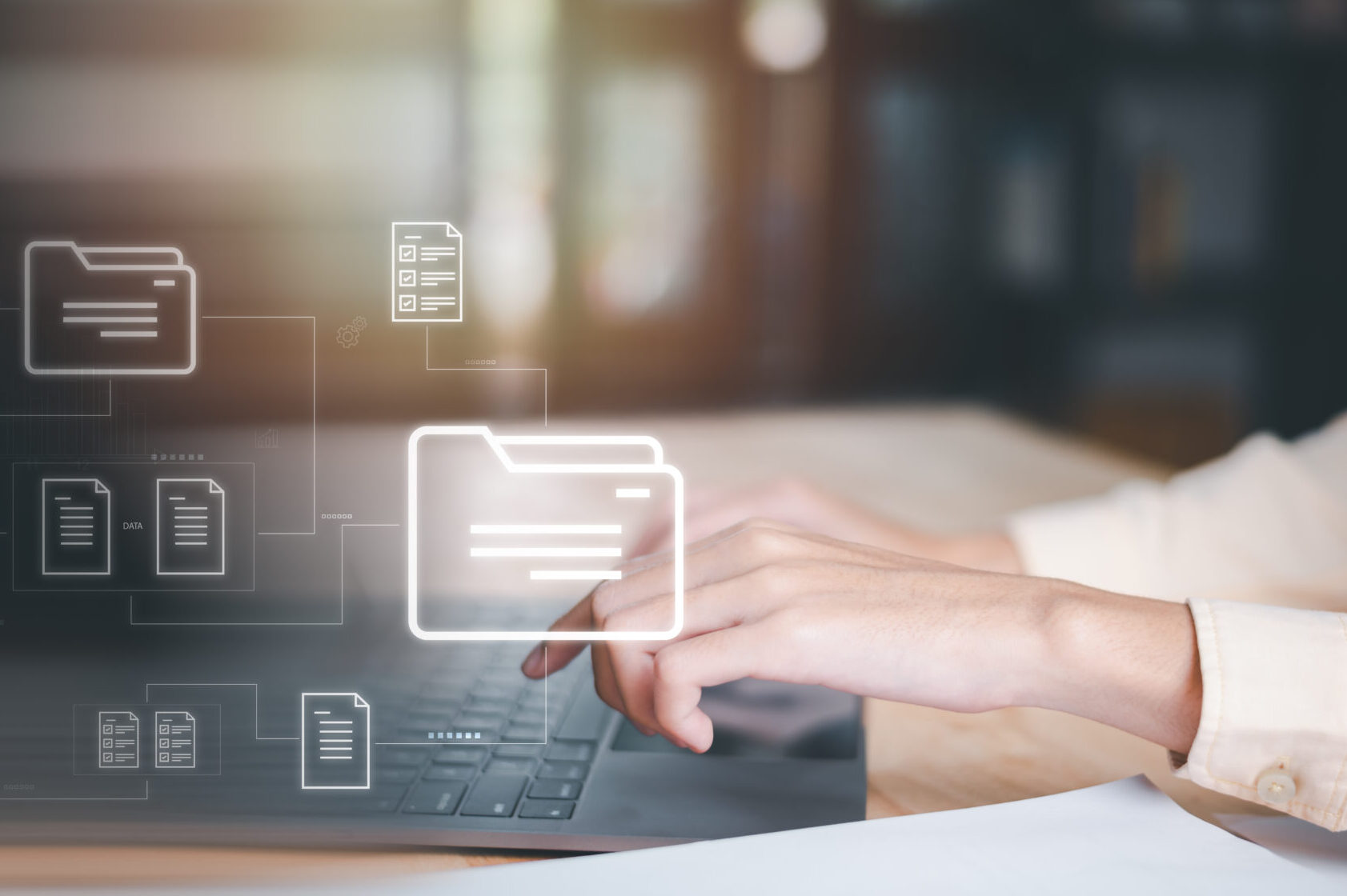 Accountant showing office document auditing concept ,plan review process and assess correctness ,Management of important document storage of organization ,document system ,accountant Audit documents